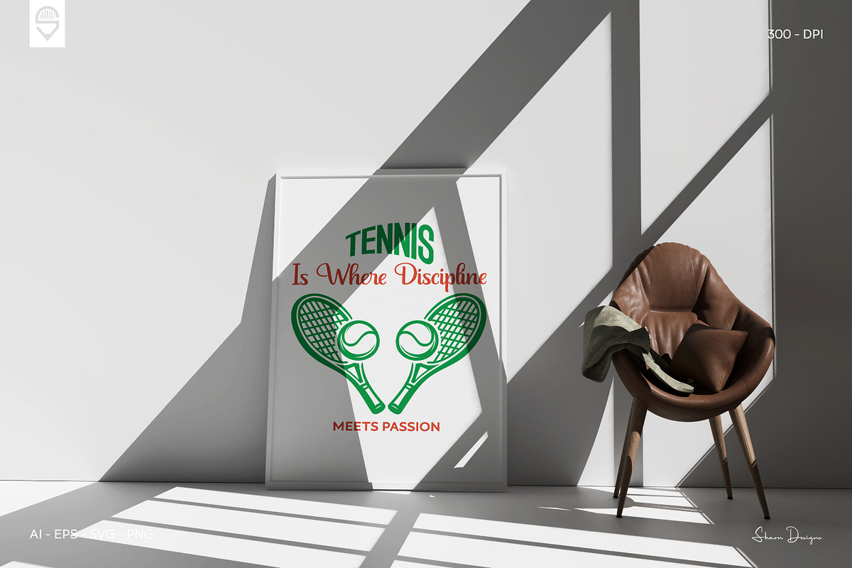 Motivational Tennis Sports T-Shirt, a Sport Illustration by shaondesigns (Photo 5 of 6)