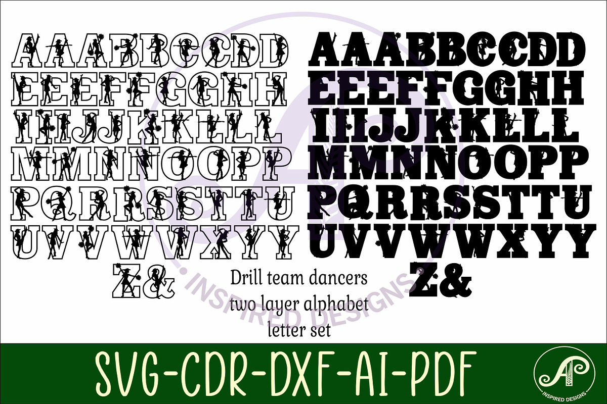 Drill team dancers alphabet set x 55, an Object Graphic by A P Inspired Designs (Photo 5 of 6)