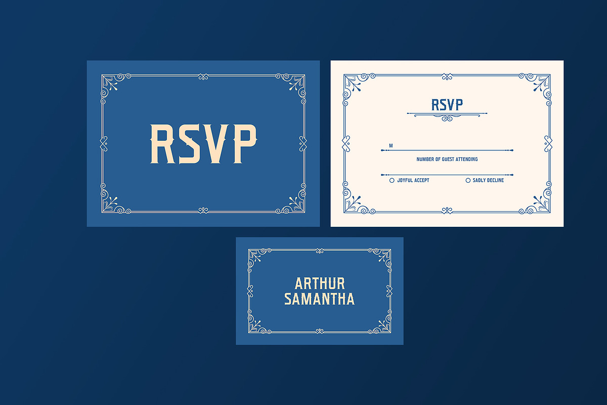 Blue Vintage Wedding Suite, a Card Template by Neermana (Photo 3 of 4)