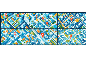 Map navigation. Flat abstract city, an Illustration by Stock-Smart-Start