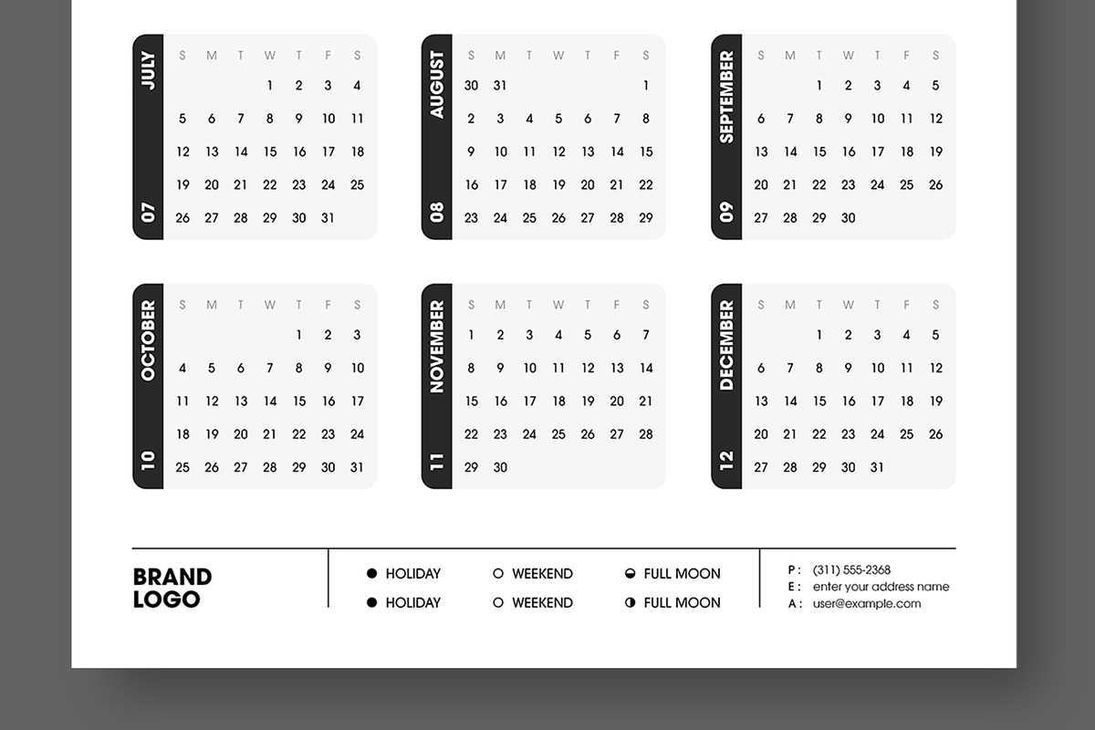 Minimalist 2026 Calendar Layout, a Stationery Template by ContestDesign (Photo 3 of 3)