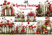 Whimsical Spring Fence Clipart, an Illustration by Craft Nest (Thumbnail 1 of 12)
