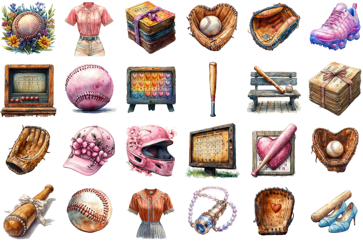Coquette Baseball Clipart, an Illustration by Sublimation Artist (Photo 2 of 6)