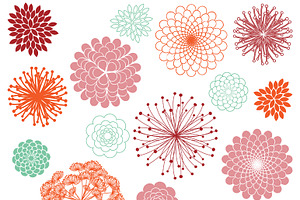 Flower Silhouettes Photoshop Brushes