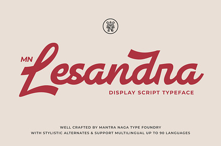 MN Lesandra - Display Script, a Script Font by Mantra Naga