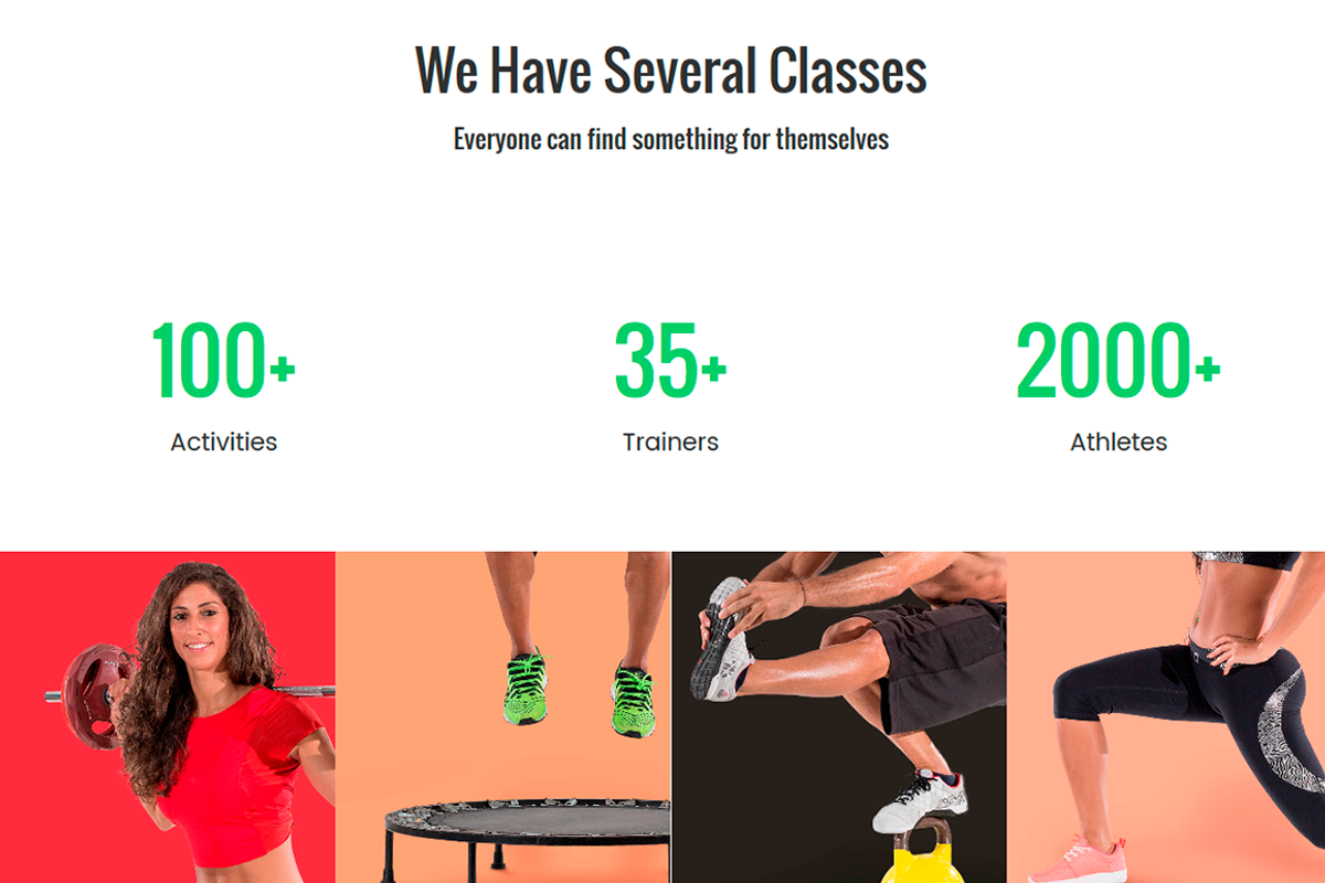 Fitness & Club WordPress Theme, a WordPress Template by Visualmodo (Photo 2 of 17)