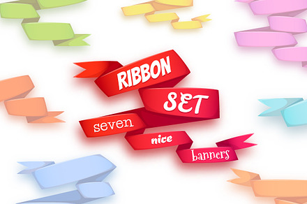 Ribbon set. 7 nice banners