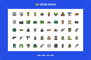 Military icons, an Outline Icon by Wencory