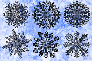 Snowflakes Brush Stamps Procreate