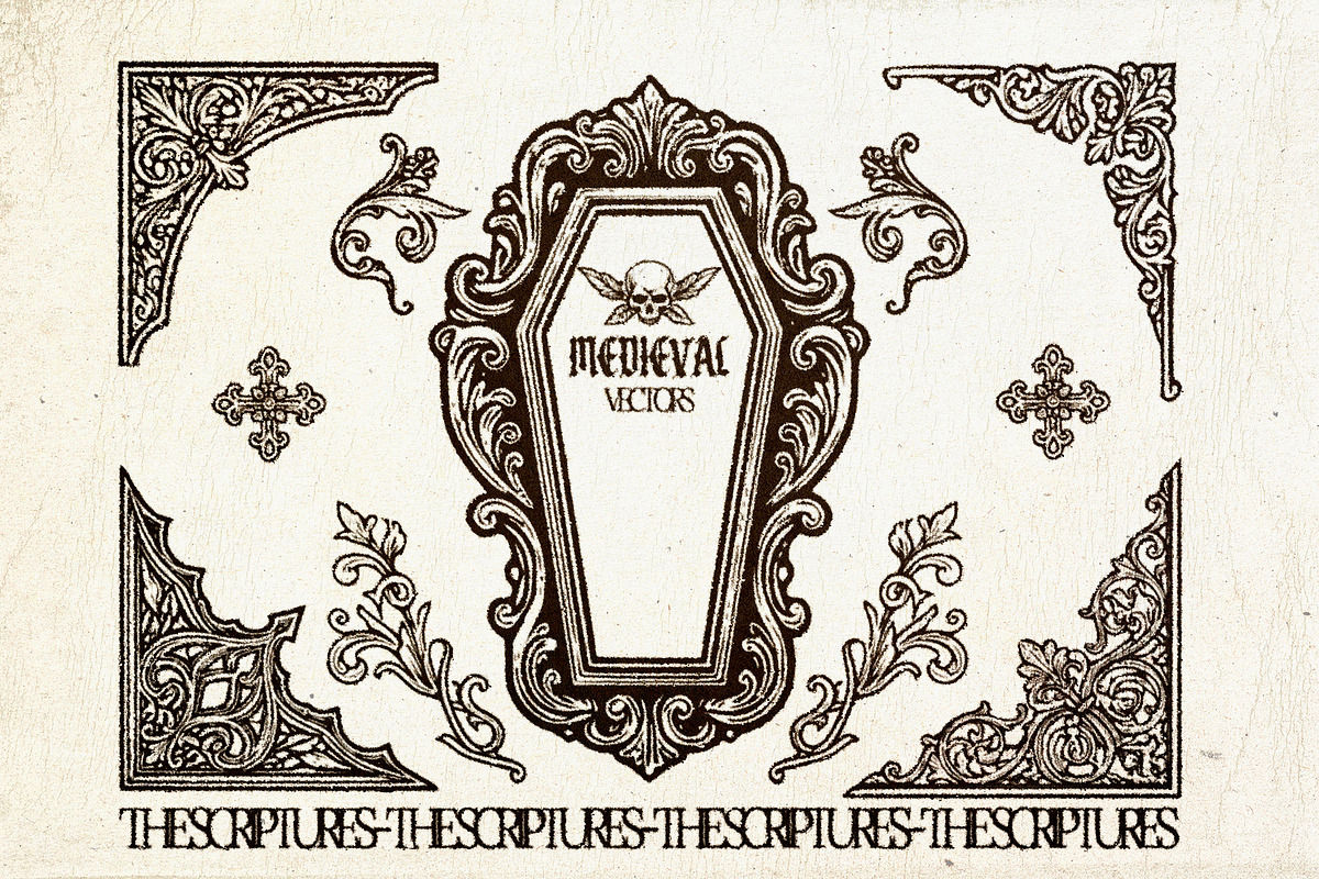 Medieval Gothic 260 Ornaments, an Object Graphic by BeNone Designs (Photo 2 of 7)