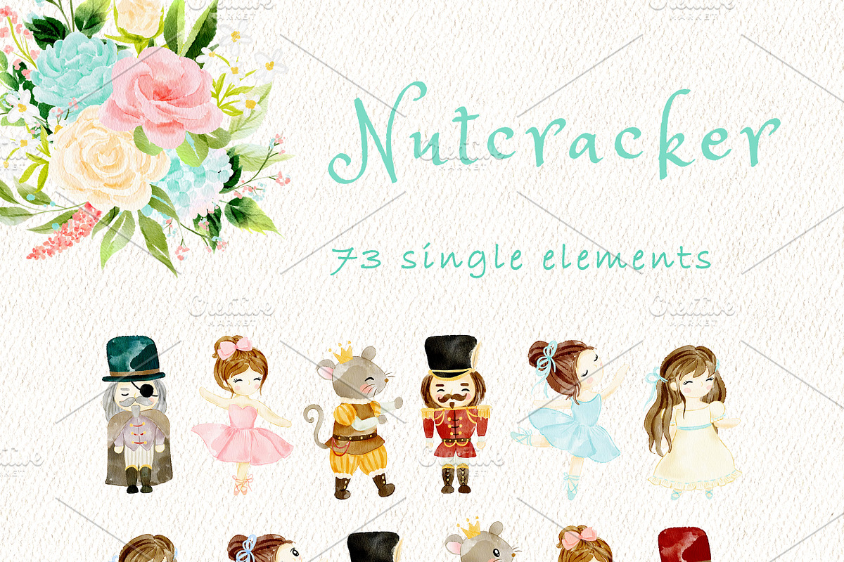 Nutcracker Christmas clipart, a Decorative Illustration by heyiamalice (Photo 6 of 13)