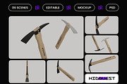 Mattock Pickaxe Mockup, a Household Mockup by hiddemaru (Thumbnail 2 of 4)