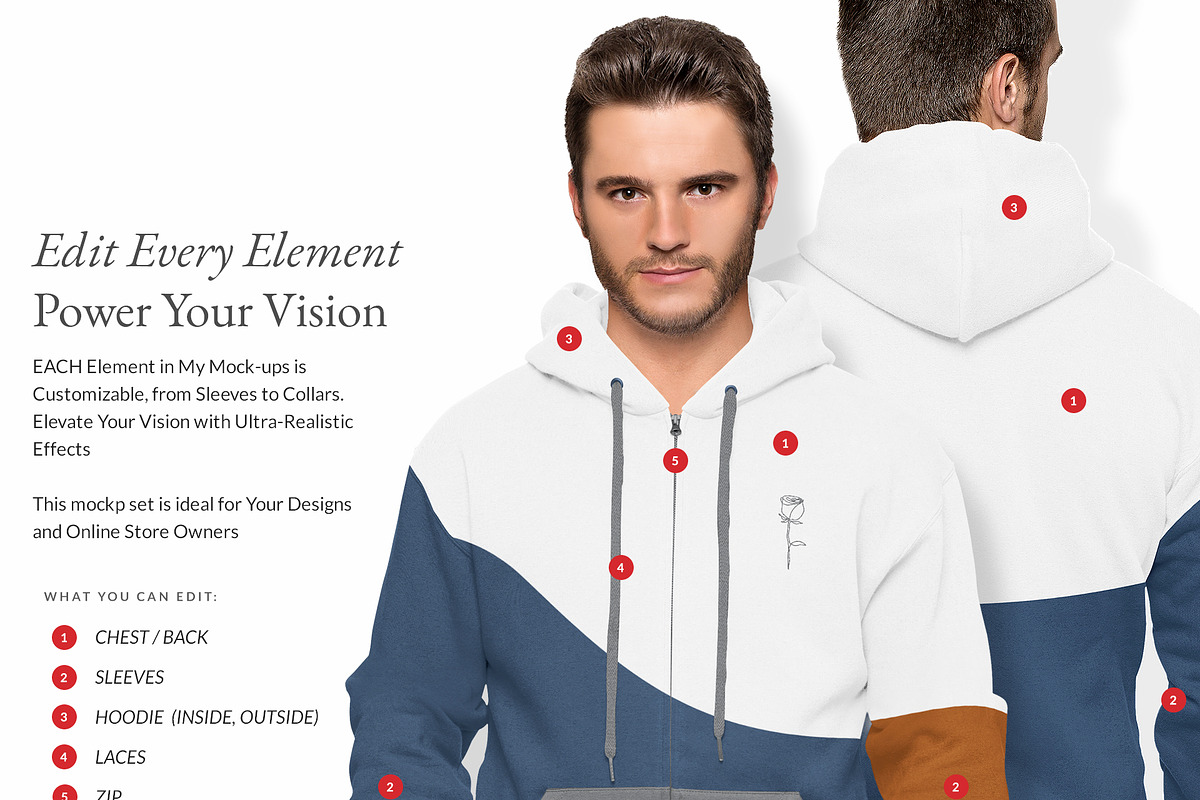 Men Hoodie 10x Mock-ups, a Hoody Mockup by Mocca Mockups Store (Photo 4 of 11)