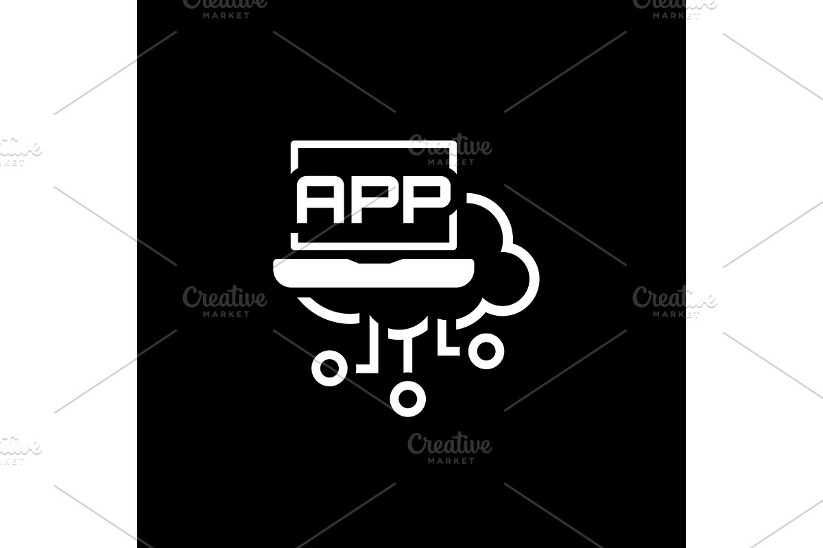 Simple Desktop APP Vector Line Icon, an Object Graphic by PictureInStock