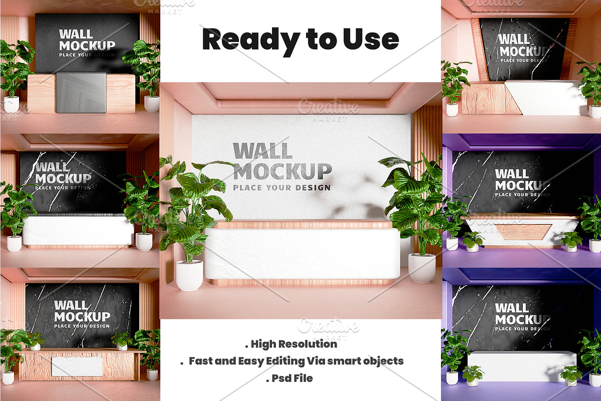 Office Wall Logo Mockup Set, an Advertising Mockup by samsulpassive (Photo 2 of 3)
