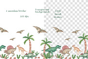 Watercolor Dinosaurus Collection, a Pattern Graphic by Oksana Dovhopol Art (Thumbnail 14 of 16)