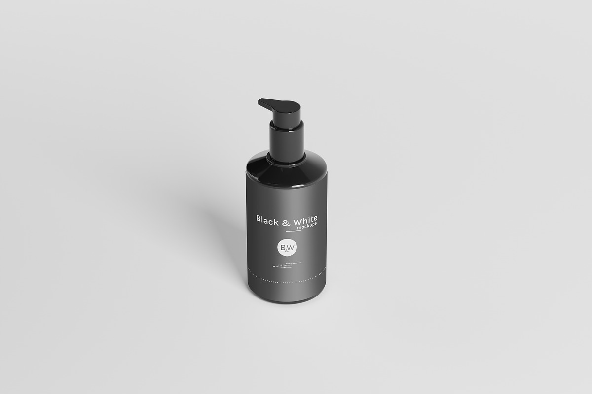 Black & White Mockups - Pump Bottles, a Packaging Mockup by pmvch (Photo 113 of 160)