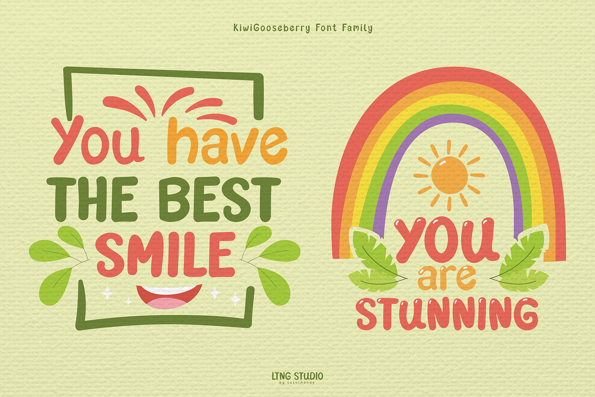 Kiwi Gooseberry Font Family, a Font by LTNG STUDIO (Photo 8 of 9)