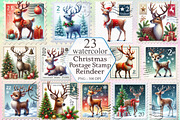 Christmas Reindeer Postage Stamps, a Graphic by designcity5 (Thumbnail 1 of 3)