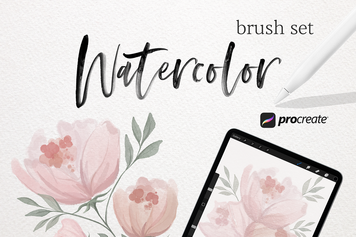 Watercolor Brushes, Procreate Brush, a Brush Add-On by ValeryDan (Photo 1 of 3)