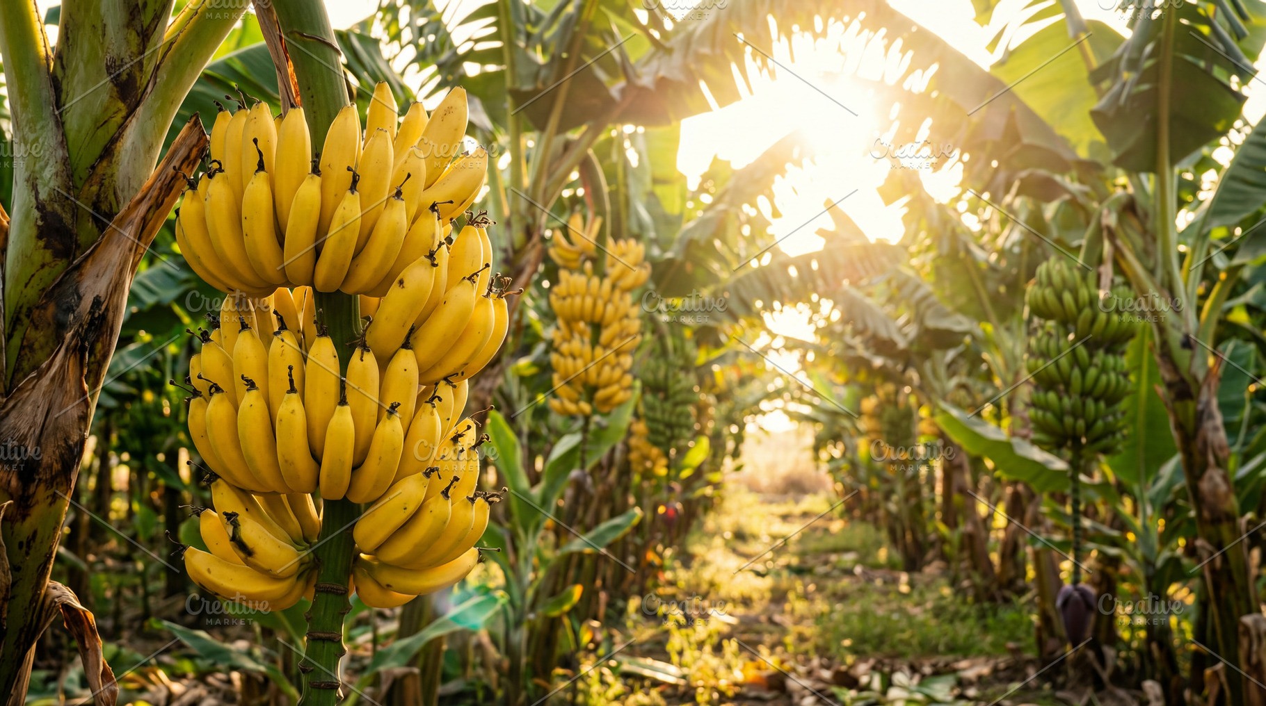Bananas on the banana trees, a Food & Drink Photo by Volff