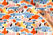 Abstract landscape seamless pattern, a Pattern Graphic by Alenkakarabanova (Thumbnail 2 of 3)