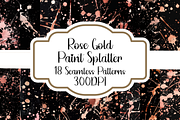 Rose Gold Paint Splatter Patterns, a Pattern Graphic by PrintablesByFranklyn (Thumbnail 1 of 6)