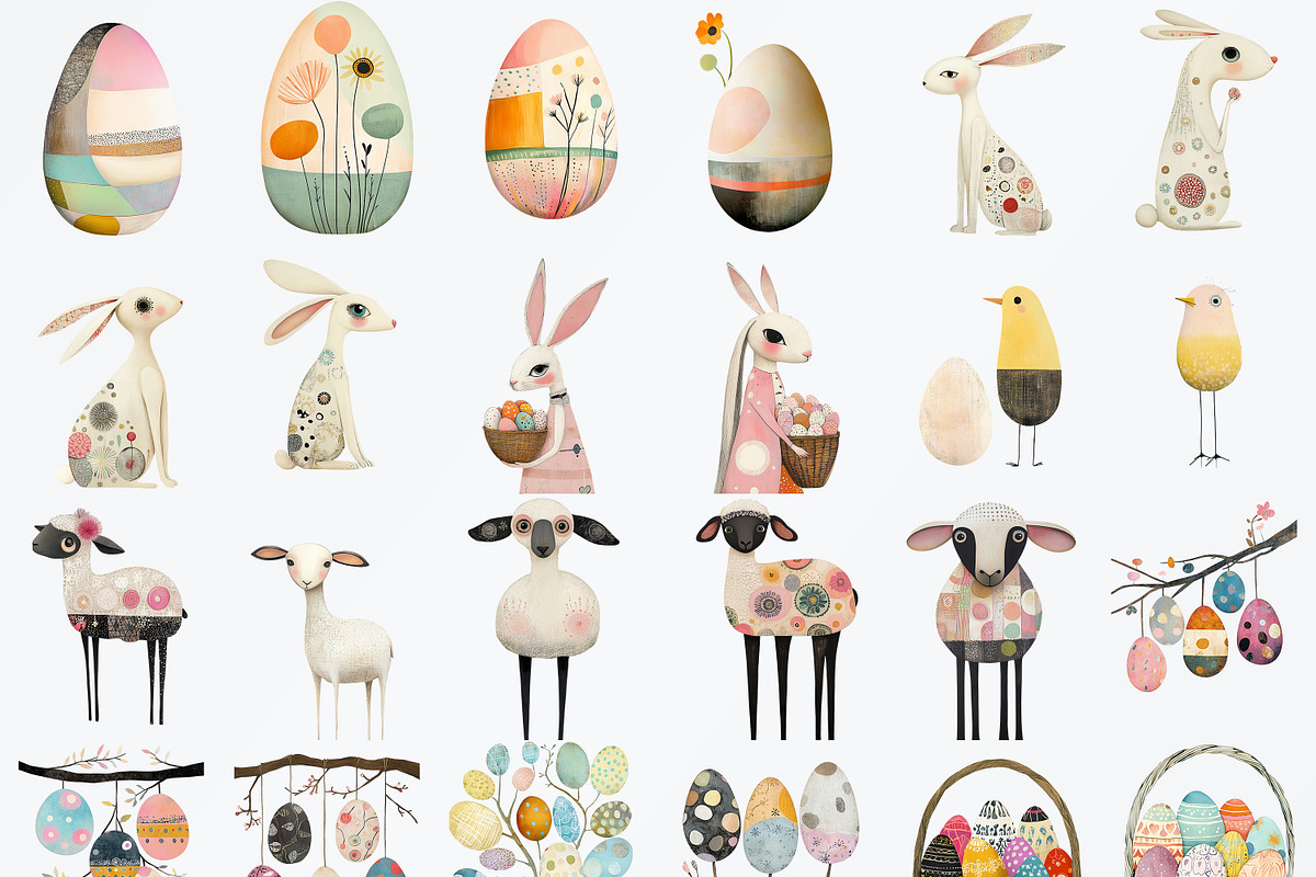 Whimsical Easter Clipart Bundle, a Decorative Illustration by Fusion Dream (Photo 4 of 10)