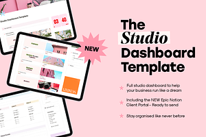 The Studio Dashboard Notion Template, a Marketing Template by DesignbyAyelet