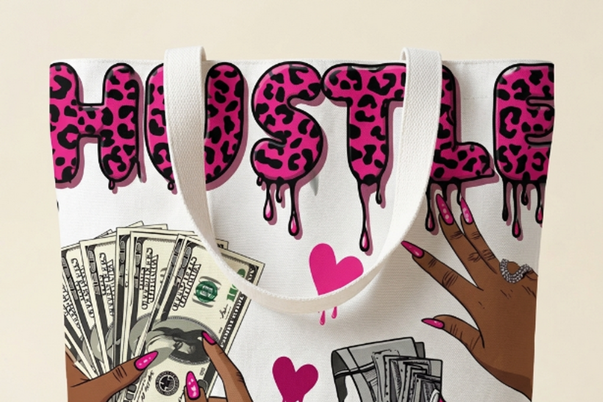 Hustle Pink Leopard Money Art, a Shirt Mockup by Vector Stall (Photo 10 of 14)