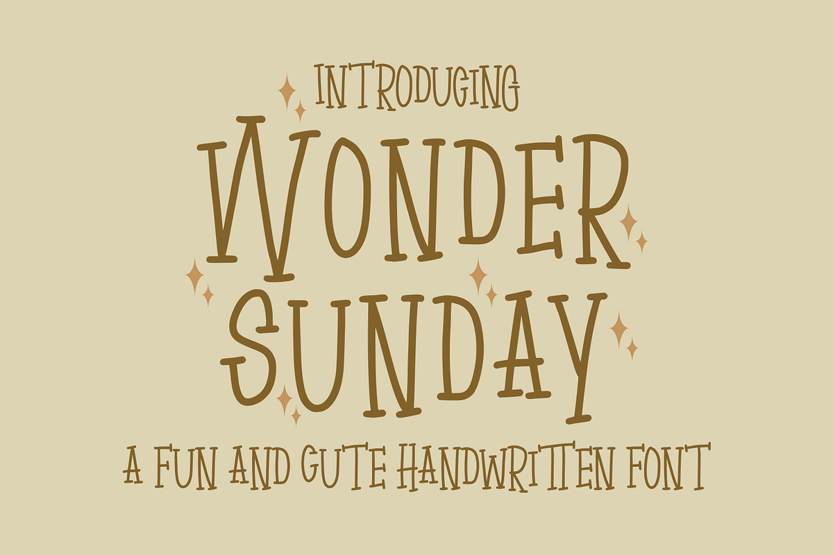 Wonder Sunday - Cute Display, a Handwritten Font by tebaltipislab (Photo 1 of 9)
