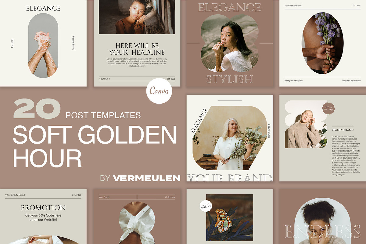 Instagram Social Media CANVA Nude, a Social Media Template by Vermeulen Design Studio (Photo 1 of 4)