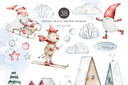 Christmas gnome watercolor clipart, an Illustration by Daryartsy (Thumbnail 7 of 11)