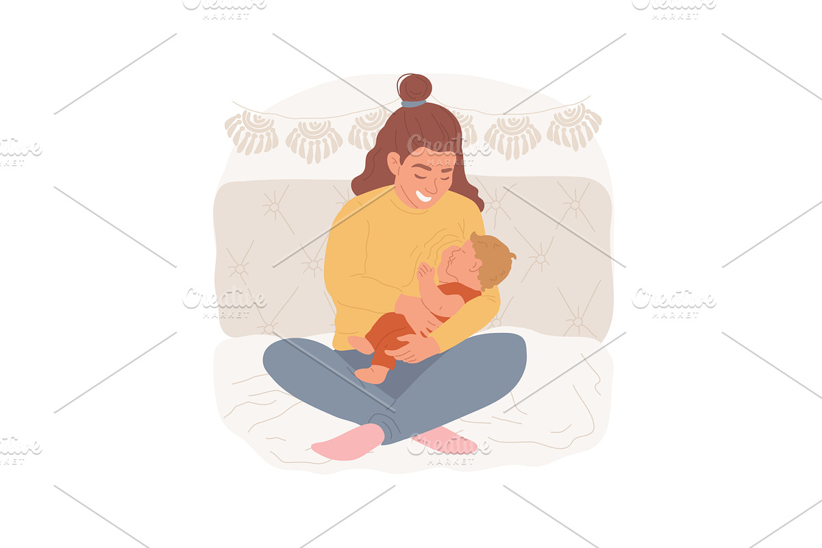 Breastfeeding isolated cartoon, a Person Illustration by Visual Generation