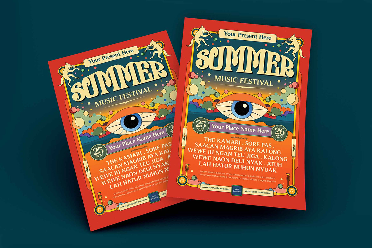 Summer Music Festival Flyer By rezam, a Flyer Template by megarez (Photo 1 of 3)