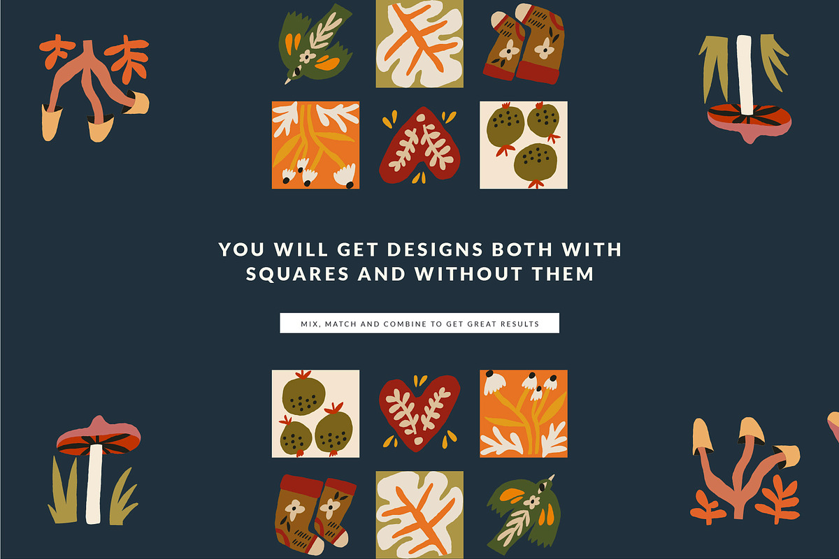 Autumn Blocks Fall Elements Clipart, a Seasonal Illustration by Olia (Photo 15 of 28)