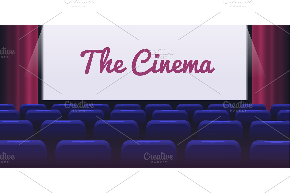 Empty cinema hall. Movie screen, an Object Graphic by Stock-Smart-Start (Photo 1 of 3)