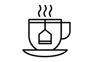 Tea Cup Line Icon, an Icon by Pexelpy