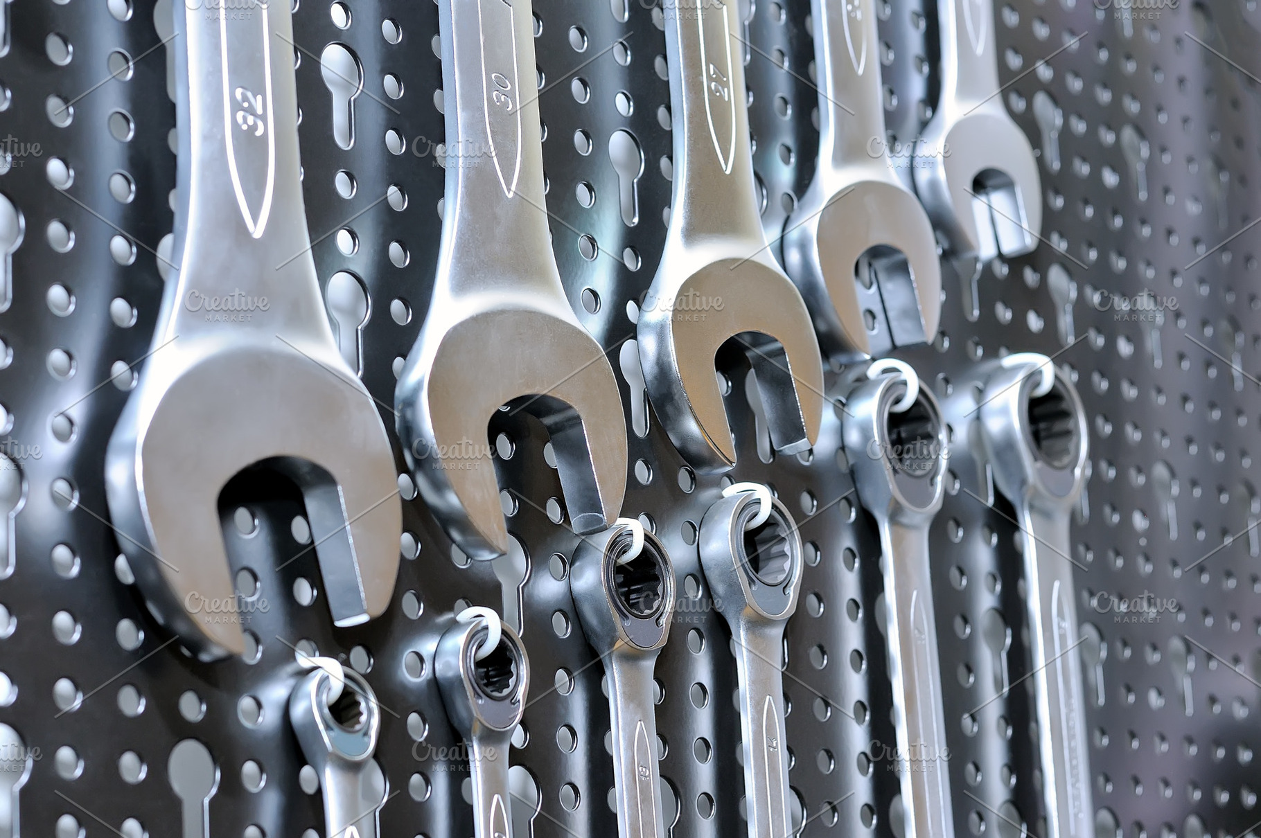 Set of manual wrenches containing wrenches, manual, and workshop, an Industrial Photo by FedotovAnatoly