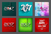 2017 Happy New Year Greeting Cars, a Background Graphic by GalaStudio (Thumbnail 2 of 10)