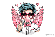 Cupid with Bubblegum PNG Clipart, an Illustration by Black Gallery (Thumbnail 11 of 14)