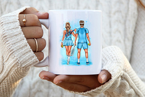 Best Friends Clipart, Tennis Couple.