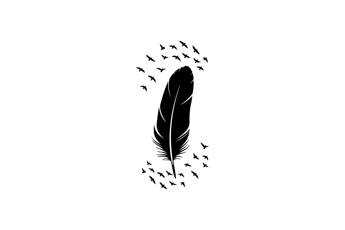 Boho Feather Silhouette Vector, an Object Graphic by jahid234 (Photo 44 of 51)
