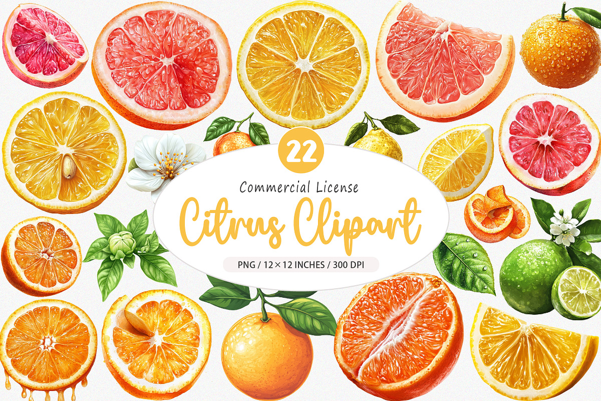Lime Clipart, Watercolor Citrus PNG, an Illustration by SinaCreation (Photo 1 of 5)