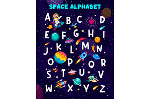 Cartoon Space Alphabet Letters