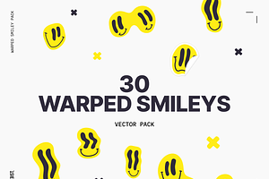 Warped Smiley Face Vector Pack