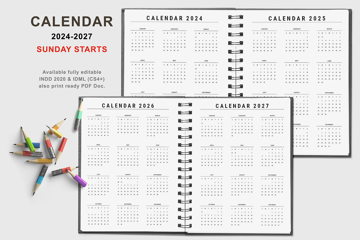 2024 MONDAY & SUNDAY START PLANNER, a Stationery Template by MNT-Creator (Photo 4 of 11)