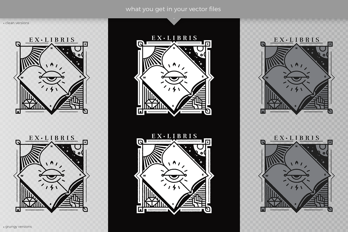 Ex Libris Bookplate with Eye, an Education Illustration by Tovarkovdesign (Photo 2 of 5)