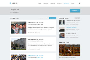 Campus - University PSD Template