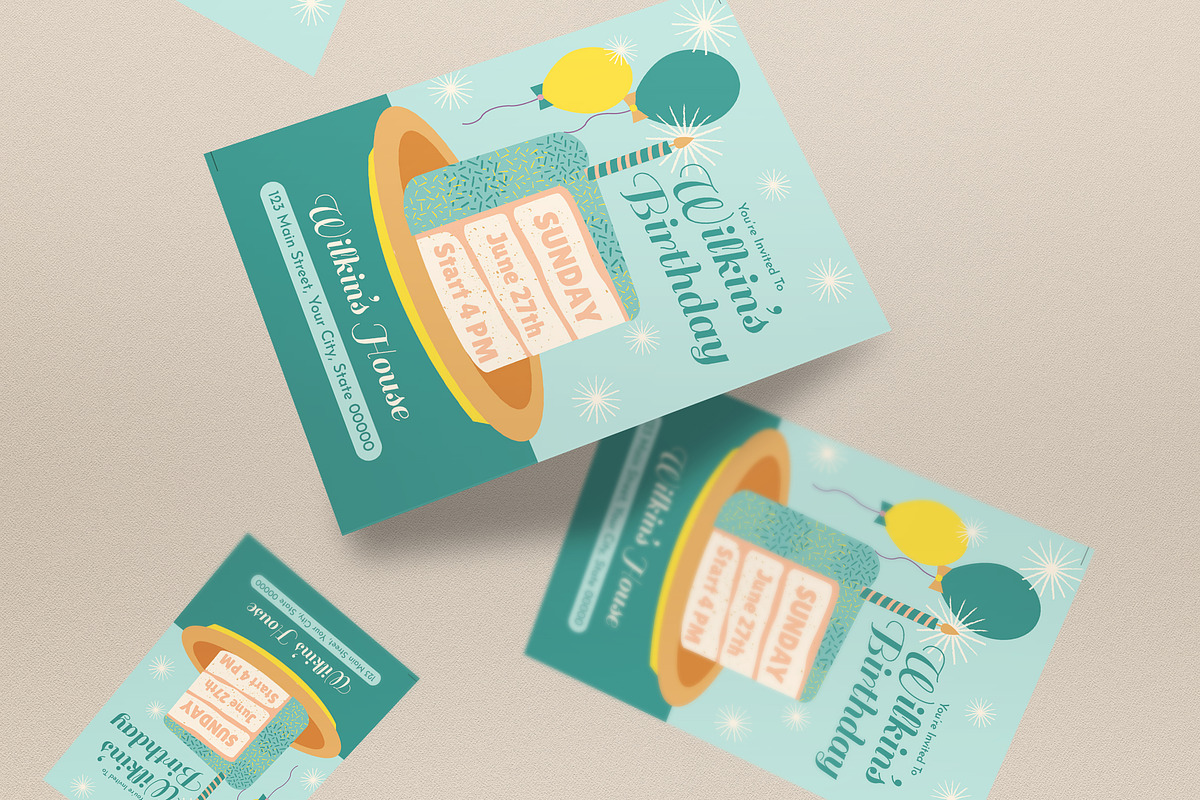 Kids Birthday Invitation, an Invitation Template by graphicook (Photo 3 of 3)